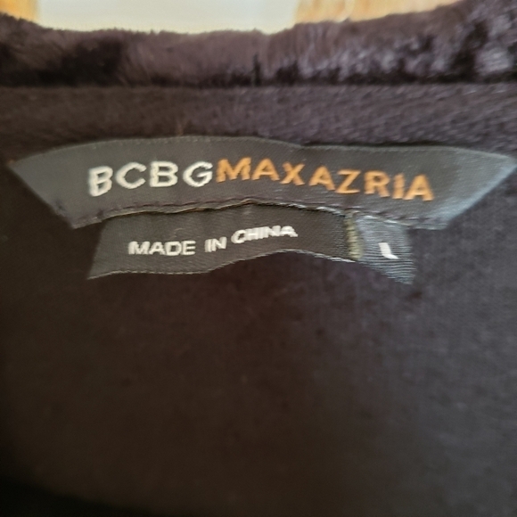 Vintage Y2K BCBGMaxazria Black Studded Spell Out Bling Velour Track Jacket M - Picture 4 of 7